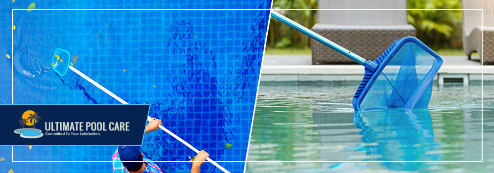 pool-skimming-done-by-pool-mesh-skimmer-cleaning-leaves